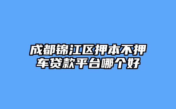 成都锦江区押本不押车贷款平台哪个好