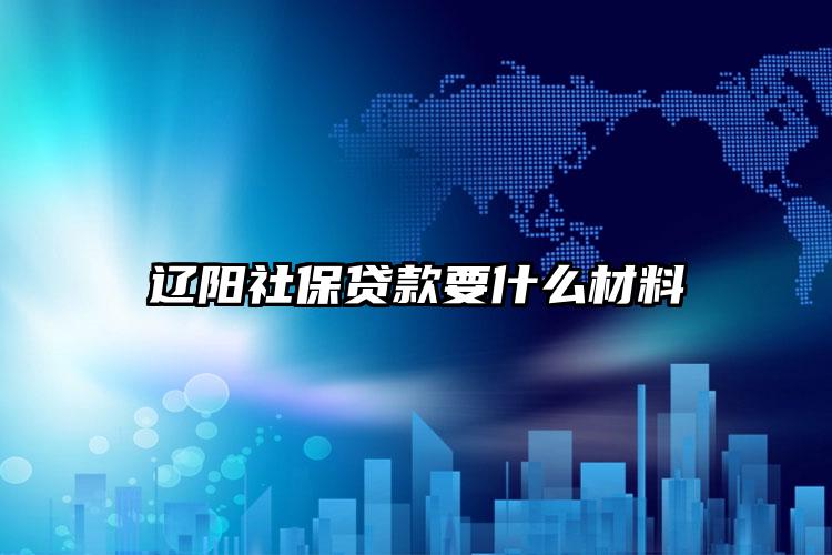 辽阳社保贷款要什么材料