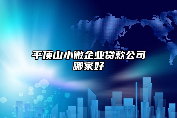 平顶山小微企业贷款公司哪家好