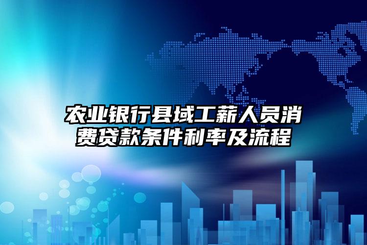 农业银行县域工薪人员消费贷款条件利率及流程