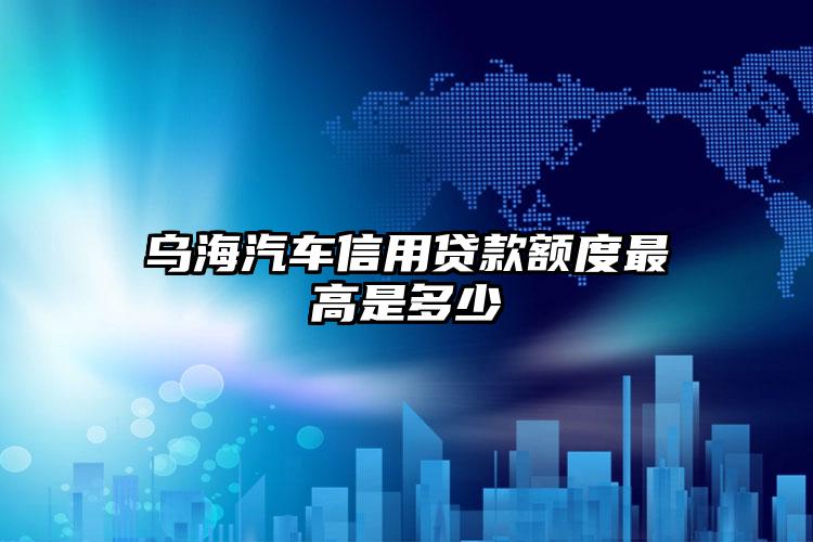 乌海汽车信用贷款额度最高是多少