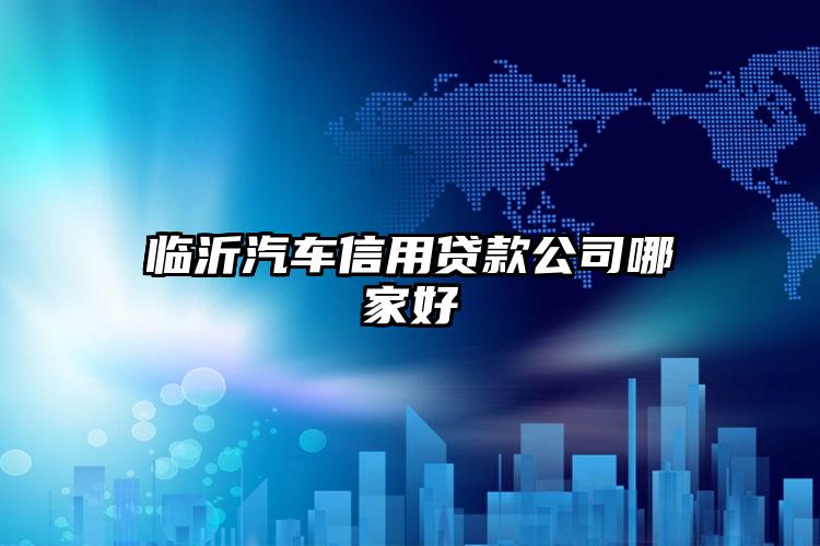 临沂汽车信用贷款公司哪家好