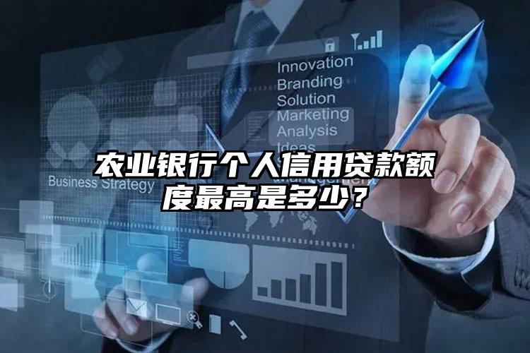 农业银行个人信用贷款额度最高是多少？