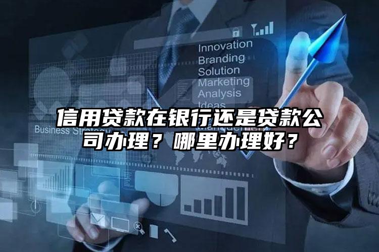 信用贷款在银行还是贷款公司办理？哪里办理好？